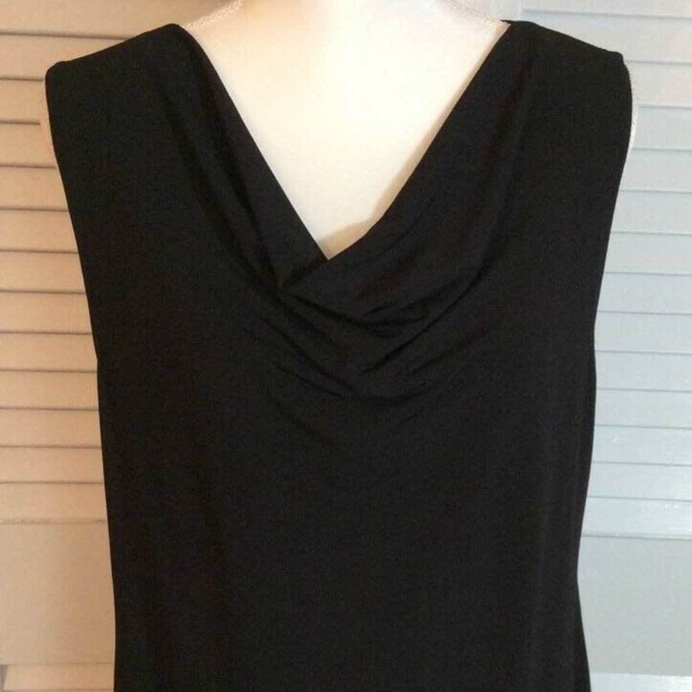COLDWATER CREEK Black Drape Neck Knit Top